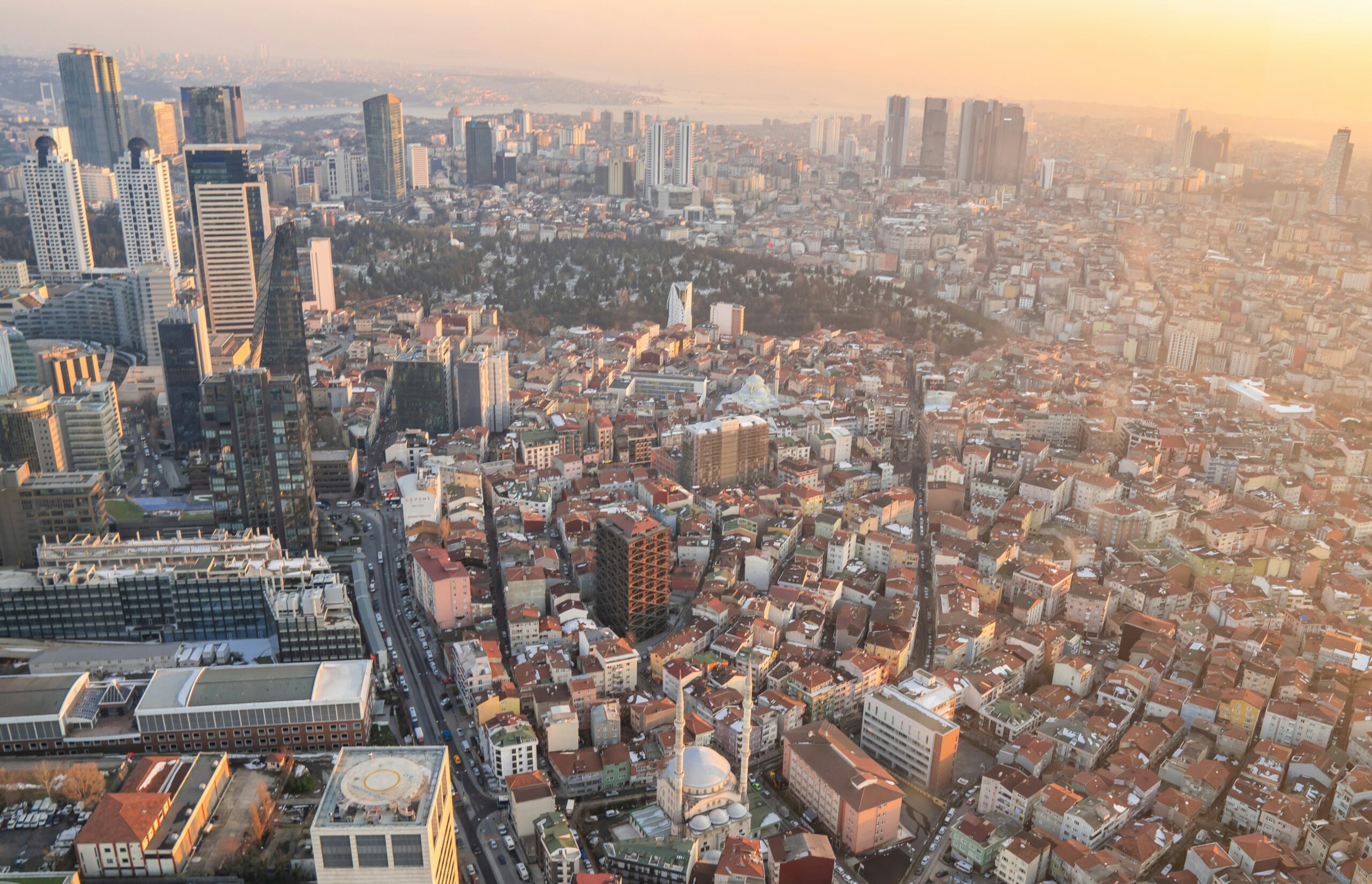 Panoramic view of Istanbul cityscape with modern business districts and traditional architecture, symbolizing company formation in Turkey